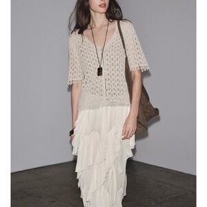 NWT ZARA POINTELLE KNIT CARDIGAN